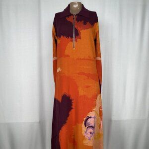 Rodebjer Women’s Clemins Art Knitted Maxi Dress – Orange Flame Multi – Size S